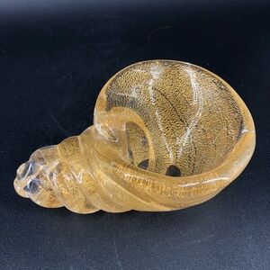 Seguso Vetri d’Arte Murano Gold Flecks Italian Art Glass Seashell
